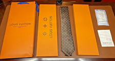 Louis Vuitton Torques Brown Flower LV Monogram Pattern Silk Tie Hand Made Sexy