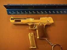 1:5 Desert Eagle Metal Keychain Gun Model Pistol detailed Gold Rare wood handle